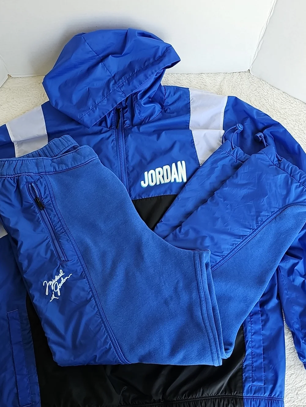 Nike Jordan Flight MVP Tracksuit Set Hooded Jacket & Pants Size L Blue